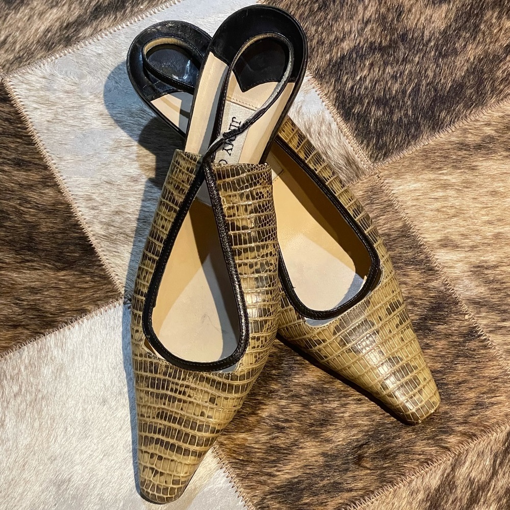 Vintage Jimmy Choo Snake Slingback kitten heel